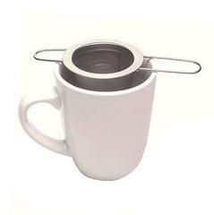 Tea Infuser 'Hang-in-Cup' Stainless Steel w Folding Handles