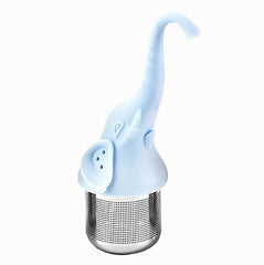 Tea Infuser Elephant w stainless steel infuser Soft Blue