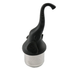 Tea Infuser Elephant w stainless steel infuser Black