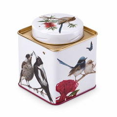 Tea Caddy Australian Birds Square Large