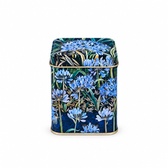 Tea Caddy square Arts and Crafts 'Agapanthus'