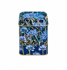 Tea Caddy square Arts and Crafts 'Agapanthus'