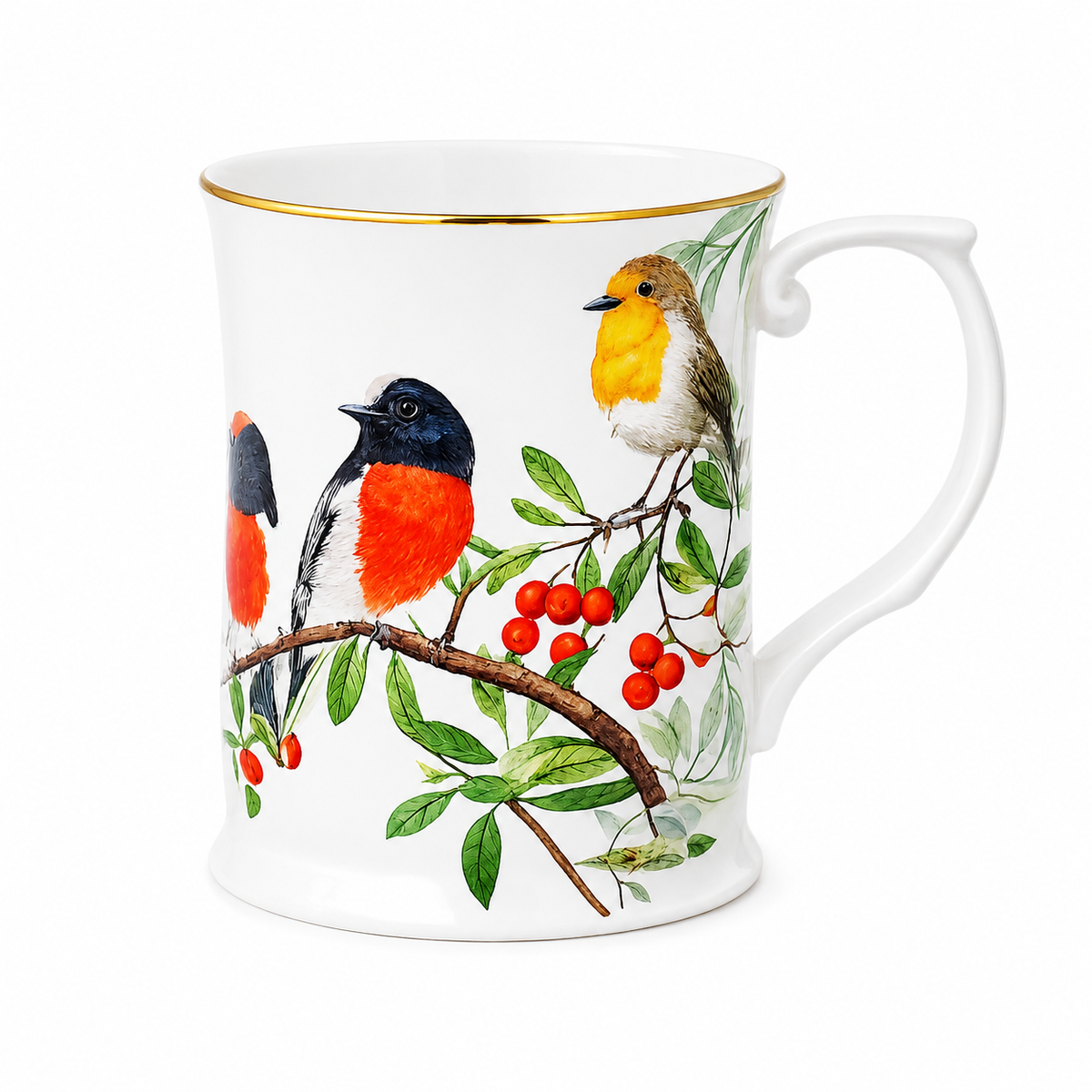 Red Breasted Robin Fine Bone China Mug