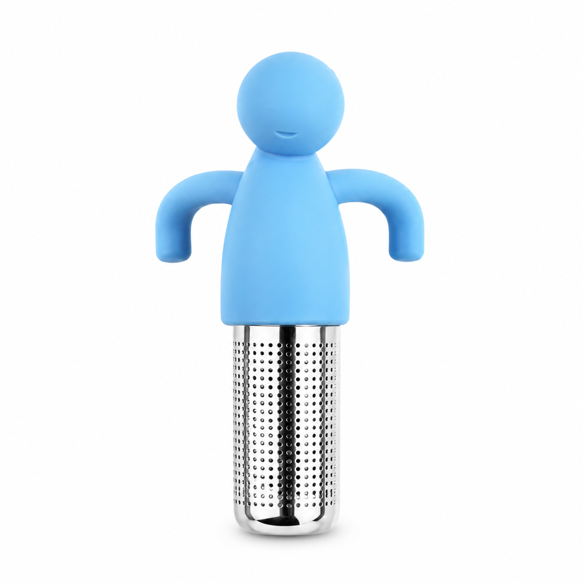 Tea Infuser Silicone 'Man' with Stainless Steel Infuser Blue