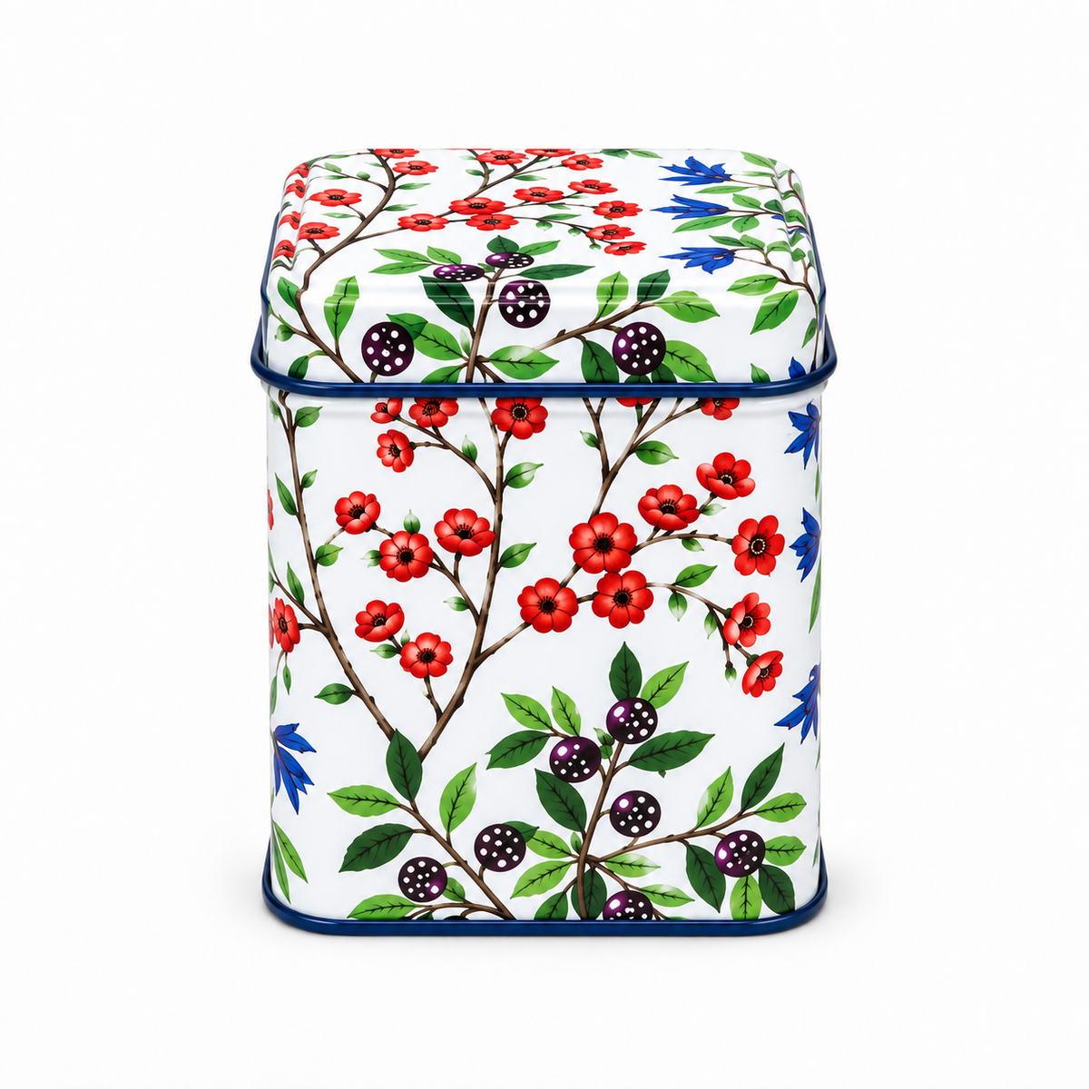 Tea Caddy square Sanderson "Foraging"