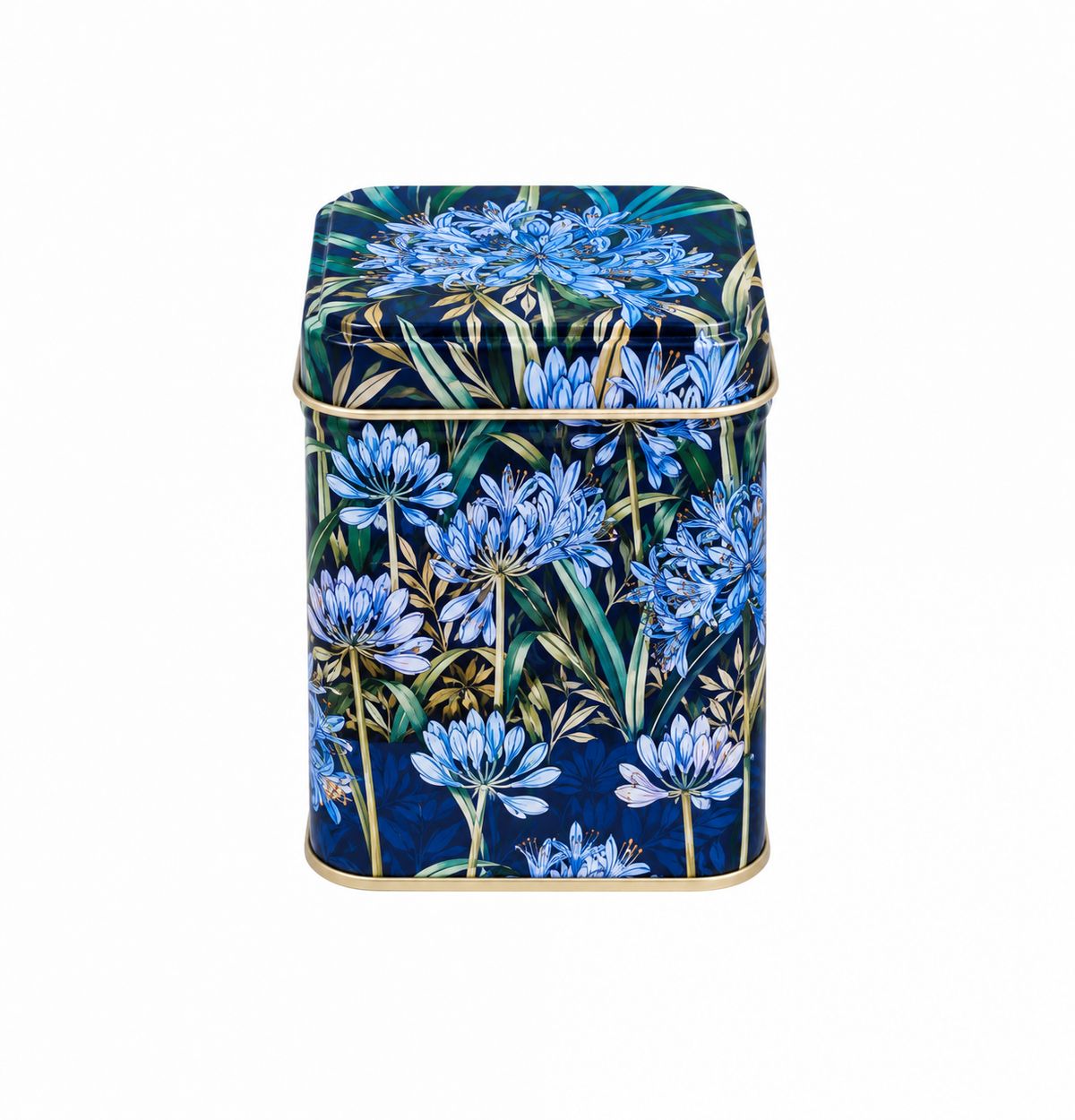 Tea Caddy square Arts and Crafts 'Agapanthus'