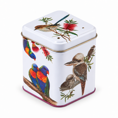 Tea Caddy Australian Wildlife Birds Square